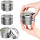 Vetacsion Set of 16 Magnetic Spice Tins with 4 Metal Wall-Plates,100 Preprinted Seasoning Label Stickers,2 Styles for 3 oz Herb Jars