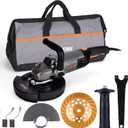 KSEIBI 711985 Concrete Grinder 7 Inch - Angle Grinder Kit with Dust Extraction Shroud, 2400W 15A Motor, 6000RPM, Includes Auxiliary Handles & 9 Inch Protective Guard, Diamond Cup Wheel, Carrying Bag, Black/Grey