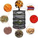 Desy & Feeci 4-Layer Herb Drying Rack - Collapsible Mesh Hanging Dryer Net for Herbs, Flowers, Tea, Fruits, and Vegetables - Includes S-Hook & Storage Bag (24" x 31")