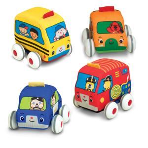 Melissa & Doug K's Kids Pull-Back Town Vehicle Set - Baby Toys Set with 4 Soft Toy Cars and Trucks, Surface Washable with Removable Wheels, Learning Toys for Babies and Toddlers Melissa & Doug K's Kids Pull-Back Town Vehicle Set - Baby Toys Set with 4 Soft Toy Cars and Trucks, Surface Washable with Removable Wheels, Learning Toys for Babies and Toddlers