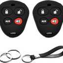 2pcs Compatible with Viper Python Avital Valet Auto Mate Smart 4 Buttons Key Fob Cover Case Key Chain Protector Keyless Entry Remote Holder