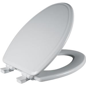 Bemis Ashland Modern Wood Toilet Seat with Decorative Edge, Slow Close, Secure Hinges, Made in USA, Elongated, White