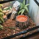 Reptile Hide Cave, Reptile Hideout with Detachable Base and Humidity Dish, 3 in 1 Lizard Snake Hiding Place Tank Terrarium Decor for Gecko, Crabs, Amphibian, Turtle