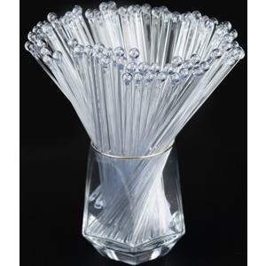 hapray 50-PCS Clear Plastic Swizzle Sticks, Crystal Cake Pops, Cocktail Coffee Drink Stirrers, Stir Sticks, 7.24 Inch