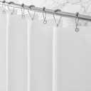 Zemyovia White Waterproof Waffle Shower Curtain, 260GSM Heavy Duty Fabric with 12 Stainless Steel Hooks, Luxury Hotel Spa Style for Bathroom, Machine Washable, 72 x 72