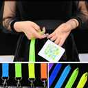 24 Pack Bright Neon Green Lanyard with Anti-Lost ID Holders for Cruise (Neon Green 24, Large)