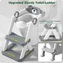 Rabb 1st Potty Training Seat, Toddler Toilet Seat for Kids Boys Girls, 2 in1 Potty Training Toilet with Step Stool, 6 Adjustable Height, Splash Guard, Stable Triangular Anti-Slip Design(Grey)