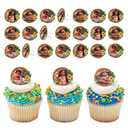 DecoPac Disney Moana 2 Rings, 24 Cupcake Decorations Featuring Disney's Moana, Maui, Simea, & Pua - 24 Pack
