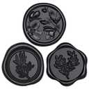 UNIQOOO Wax Seal Stickers - (3 Designs in 1 Pack) Wedding Invitation Envelope Seal Stickers, 60 Pcs Self-Adhesive Stickers, Perfect for Invitation, Christmas, Gift Wrapping (Black)