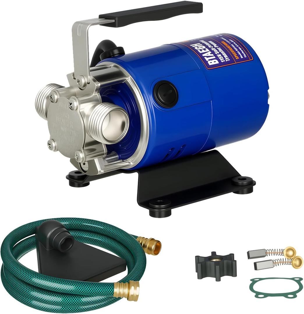 Water Transfer Pump 115V 1/10HP 330 GPH Portable Electric Utility Pump with 6ft Hose Suction Kit Drain Pools Waterbed Rain Barrel Aquarium Hot Tub