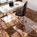 Azadx Tempered Glass Chair Mat for Carpet 32" x 48" Heavy Duty Office Chair Mat for Carpets 1/5" Thick for Carpeted Floor/Hard Floor Easy Glide Carpet Protector with Round Corner and Polished Edge