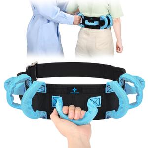 Gait Belt Transfer Belts with Handles for Lifting Seniors, Safety Gate Belt with Metal Buckle Nursing Safety Patient Assist for Elderly, Disabled, Physical Therapy, CaregiversBlue