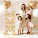 Tongjoy Mother's Day Decorations 4FT Light Up Marquee Letters, LED Letter Lights, DIY Large Heart for Mother's Day Party, Light Up MOM Sign