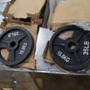 Fitvids Deep Dish 2-Inch Olympic Cast Iron Weight Plates with E-Coating (Black)