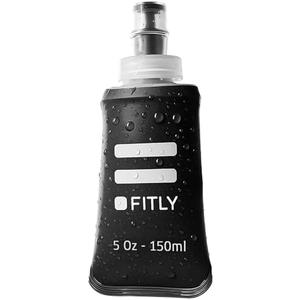 FITLY Soft Flask - Shrink As You Drink Soft Water Bottle for Hydration Pack - Folding Water Bottle Ideal for Running, Hiking, Cycling, Climbing & Rigorous Activity
