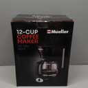 Mueller 12-Cup Drip Coffee Maker - Borosilicate Carafe, Auto-Off, Reusable Filter, Anti-Drip, Keep-Warm Function, Clear Water Level Window Coffee Machine, Kitchen Essentials & Accessories