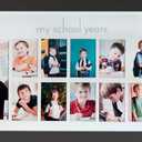 Green Pollywog School Years Picture Day Collage | Black Natural Wood Photo Display | K-12 Graduation Keepsake | School Photo Picture Display, 17.75" x 10