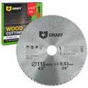 4-1/2 Inch Carbon Steel Circular Saw Blade for Wood, Plywood, Laminate, Drywall, Plastic  120T Wood Cutting Disc with 3/8 Inch Arbor from GRAFF
