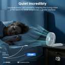 WSKEN Desk Fan Small Quiet - 180 Foldable Portable Fan with Battery Operated, 6 Inch Rechargeable Handheld Fan, 20H Max Cooling Time, 4-Speed, Travel Essential for Outdoor, Office, Gift, White