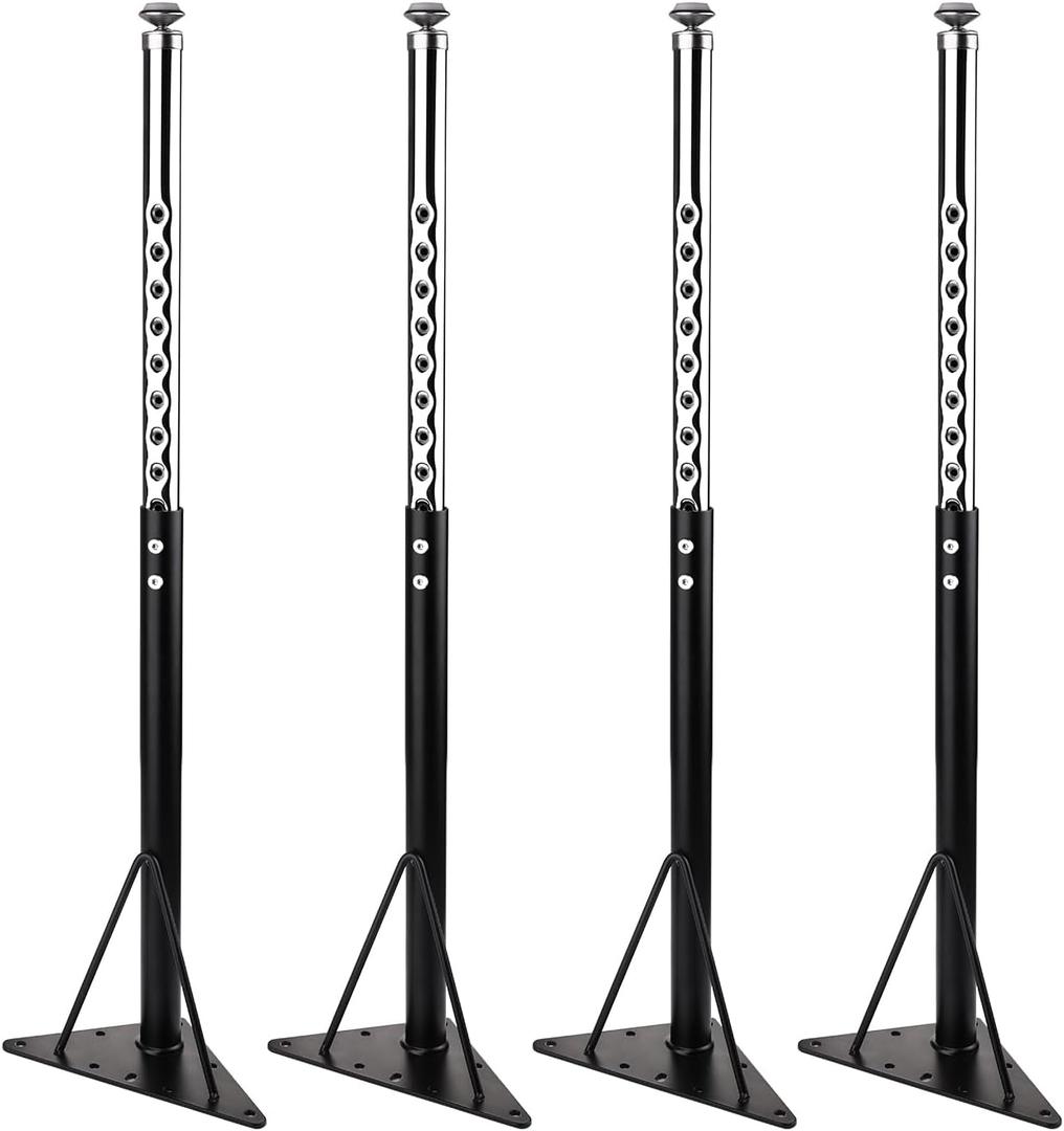KAZAKA Adjustable Table Legs, 20-30 inch for Activity & Office Tables - Set of 4 (Black)