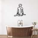 Photect 3 Pcs Metal Wall Art Decor Minimalist Abstract Woman Wall Art Metal Modern Line Drawing Decor Female Single Line Home Hanging for Bedroom Bathroom Living Room Christmas Housewarming(Vintage)