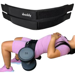 Hip Thrust Belt For Dumbbells Heavy, Kettlebells, Plates, Comfort Up to 400 LBS, Double Hook & Loop Booty Builder, Glute Workout Equipment for All Shapes, Use at Home or Gym.