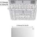 9.8" Mini Modern Crystal Chandeliers Square Flush Mount Ceiling Light LED Chandelier for Hallway Kitchen Foyer Dining Room 18 W 6000K Cool White
