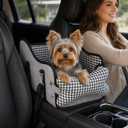 Center Console Dog Car Seat, Gray Booster for Small Dogs & Cats