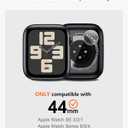 amBand 3 in 1 Metal Case Compatible with Apple Watch Series SE 3/SE 2/SE 6/5/4 44mm, W1 Protector Rugged Bumper with Watch Crown + Back Cover, Black