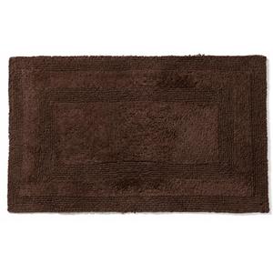 Akiko Cotton Bath Mat Soft Plush Reversible Bathroom Rug 20x32 Chocolate