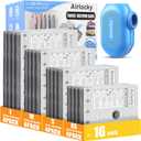 Travel Vacuum Storage Bags with Pump, 16 Pack Carry-on Compression Packing Bags + Portable Electric Pump, 80% Space Saver of Clothes, Vacuum Seal Bags for Clothing Travel Luggage