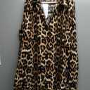 Wrinkle-Resistant Women Silky Button Down Shirts 2025 Fashion Printed Long Sleeve Blouse Dressy Casual Tops (Medium, 00109_leopard)