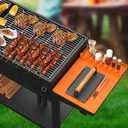 2 x Griddle Accessories Silicone Spatula Mat with Drip Pad, Orange, 16x11.5" Rectangular Grill Mat