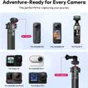 ULANZI MT-16 Extendable Mini Camera Tripod, 4 Levels Adjustment 360 Ball Head Cold Shoe Lightweight Portable Vlog Travel Selfie Stick Handle Grip Desktop Webcam Tripod for DSLR Action Camera