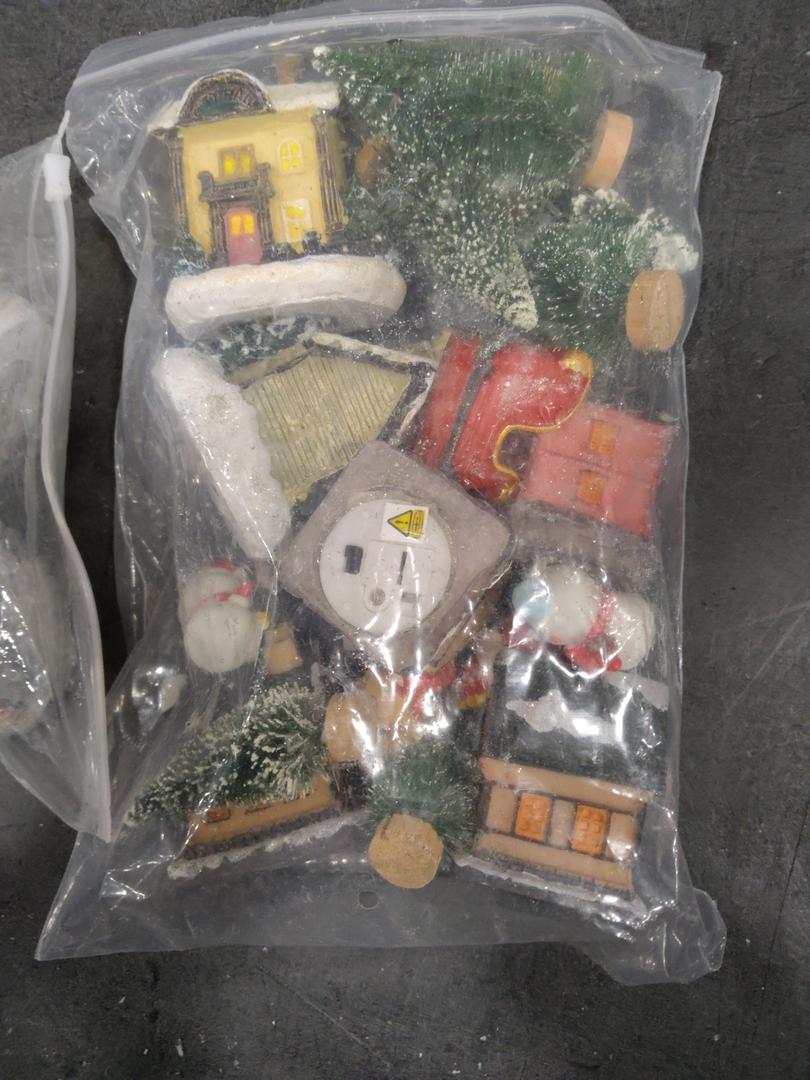 Mini Christmas Decorations Small Houses and Trees Including Small Figures