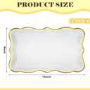 Havawish 24 Pcs 9" x 13" Gold Disposable Paper Serving Trays and Platters Food Platters for Parties White Trays Cupcake Platter Bandejas Decorativas para Fiestas for Birthday Party Weddings