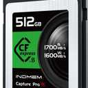 512GB CFexpress Type B Memory Card, Raw 8K Video Recording,up to 1700MB/s Read, 1600MB/s Write, Compatible with Nikon Z6/Z7/D6,Canon EOS-1DXMark III/EOS-R5,Panasonic S1/S1R,DJI Ronin 4D