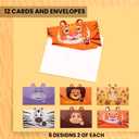 2 x Kids Thank You Cards Fill in the Blank - 12 Safari Fill in the Blank Thank You Notes with Envelopes for Kids or Toddlers, 5.5 x 8.1 inches