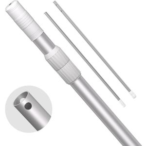 POOLPURE Pool Pole Telescopic, 8FT Aluminum Lightweigh Swimming Pool Pole, Adjustable Length 4 to 8 Feet for Skimmer Nets, Hook, Vacuum Heads and Brushes, Strong Grip & Twist Lock