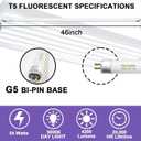 Konideke 46 Inches T5 Fluorescent Bulb 54W, F54T5/850/HO 54 Watt T5 High Output 5000K Fluorescent Tube, 25 Pack, G5 Base, 4200 Lumens, CRI 82