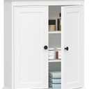 Spirich Bathroom Wall Cabinet, White Medicine Cabinet with 2 Doors
2 Adjustable Shelves, Recessed Double Doors & Black Knobs, Compact Wall Storage for Bathroom, Kitchen & Laundry Room