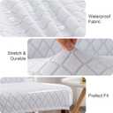 Genina Waterproof Chair Covers for Dining Room, Stretch Jacquard Dining Chair Slipcovers Removable Washable Chair Protector for Kitchen, Parsons (Argyle-White, 4 PCS)