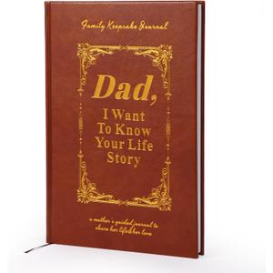 2 x Dad,I Want to Know Your Life Story, A Fathers Guided Journal Meaningful Fathers Journal for Dad Great Gift for Mom Birthday,Wrapped Hardback, Ribbon Bookmark. (Dad,Brown)