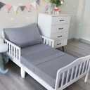 Biloban 3-Piece Toddler Sheet Set Microfiber, Toddler Bedding Set Includes Crib Mattress Sheet, Flat Sheet and Envelope Pillowcase, Silky Soft, Breathable and Lightweight, Grey