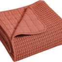 Levtex Home - Mills Waffle - Throw - Adobe Cotton Waffle - Throw Size 50 x 60in.