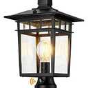 17'' Dusk to Dawn Outdoor Post Lights,Black Lamp Post Light Fixture, Waterproof Aluminum Outside Lamp Posts Light Outdoor Lighting, Pole Lantern for Yard Patio Pathway Garden Deck, E26 Base (1-Pack)