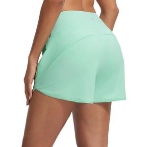 baleaf Women's 4" High Waisted Swim Board Shorts Quick Dry UPF50+ with Zipper Pockets (Teal, M)