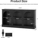 Tribesigns Farmhouse Console Table, 63-Inch Long Entryway Table with 3 Tier Storage, Wooden Rectangular Sofa Table Behind The Couch for Entrance, Hallway, Living Room, Black, Large