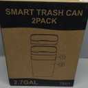 2 Pack 2.7 Gal Bathroom Trash Can with Lid, Automatic Trash Can Small Smart Garbage Can Touchless, Slim Motion Sensor Waterproof Plastic Trash Bins for Bedroom Office Kitchen Toilet Black