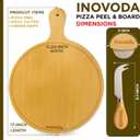 12" Wooden Pizza Peel | Pizza Cutting Board & Cheese Board with Cutter & Knife | Multipurpose Bamboo Cutting Board & Charcuterie Board For Pizza, Cheese, Fruits, Vegetables & Meat
